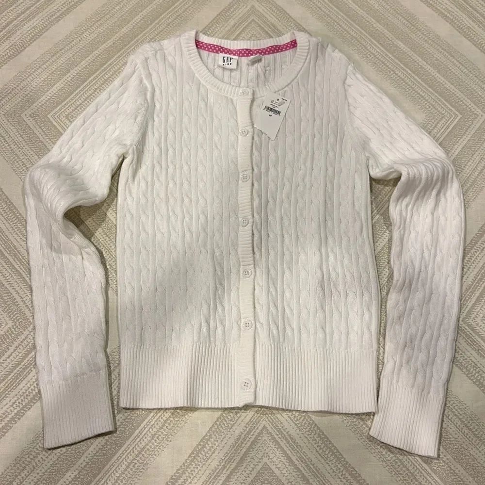 Gap Kids White Cable Knit Cardigan Sweater